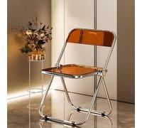 DZYHFCO DUANZEYUQA Chaise pliante en acrylique avec cadre galvanisé, multi-usages pour salon, salle à manger (bleu sarcelle)