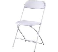 DZYHFCO DUANZEYUQA Chaise pliante en plastique PP, intérieur ou extérieur, portable, empilable, avec cadre en acier, 158,8 kg, blanc