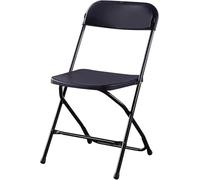 DZYHFCO DUANZEYUQA Chaise pliante en plastique PP, pour intérieur ou extérieur, portable, empilable, avec cadre en acier, 158,8 kg (noir)