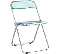 DZYHFCO DUANZEYUQA Chaises pliantes en acrylique transparent, roulement en acrylique transparent, poids de 90,7 kg, siège de salon en plastique PC, (vert)