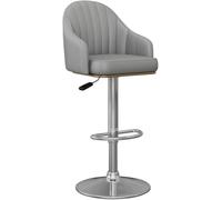 DZYHFCO Kitchen Island Tabourets de bar gris avec comptoir arrière pivotant en hauteur et repose-pieds réglables pour petit déjeuner moderne (gris a/pieds argentés)