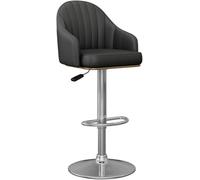 DZYHFCO Kitchen Island Tabourets de bar gris avec comptoir arrière pivotant et repose-pieds réglables modernes pour petit déjeuner Noir/pieds argentés