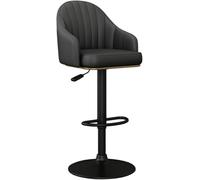 DZYHFCO Kitchen Island Tabourets de bar gris avec comptoir arrière pivotant et repose-pieds réglables modernes pour petit déjeuner Noir/pieds noirs