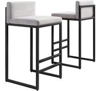 DZYHFCO Lot de 1 tabouret de bar moderne en velours avec dossier haut et design élégant, parfait pour les îles de cuisine, la maison, le bar ou le comptoir du petit déjeuner, hauteur d'assise