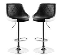 DZYHFCO Lot de 2 tabourets de bar avec revêtement en cuir synthétique pour cuisine, salle à manger, bistrot