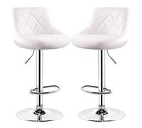 DZYHFCO Lot de 2 tabourets de bar de hauteur de comptoir, chaises de salle à manger, sièges de bistrot avec revêtement en cuir synthétique simple (B)