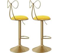 DZYHFCO Lot de 2 tabourets de bar en velours avec assise réglable et rotation à 360° - Beau (B)