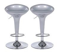 DZYHFCO Lot de 2 tabourets de bar pivotants mi-siècle réglables en hauteur, chaises guitare pour cuisine et maison (argent)