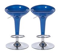 DZYHFCO Lot de 2 tabourets de bar pivotants mi-siècle réglables en hauteur, chaises guitare pour cuisine et maison (bleu clair)