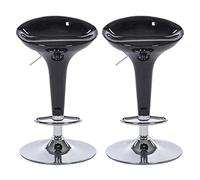 DZYHFCO Lot de 2 tabourets de bar pivotants mi-siècle réglables en hauteur, chaises guitare pour cuisine et maison (noir)