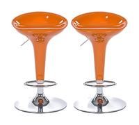 DZYHFCO Lot de 2 tabourets de bar pivotants mi-siècle réglables en hauteur, chaises guitare pour cuisine et maison (orange)