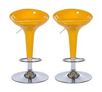 DZYHFCO Lot de 2 tabourets de bar pivotants mi-siècle réglables en hauteur, chaises guitare pour cuisine et maison (jaune)