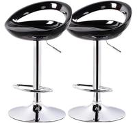 DZYHFCO Lot de 2 tabourets de bar pivotants réglables modernes en plastique avec dossier amplificateur, repose-pieds, vérin à gaz pour cuisine (C)