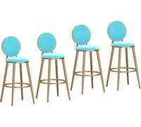 DZYHFCO Lot de 4 tabourets de bar modernes pivotants à 360° avec dossier et repose-pieds en métal pour cuisine, îlot de 75 cm