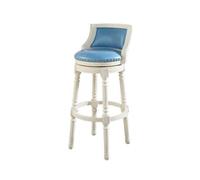 DZYHFCO Tabouret de bar en bois européen rétro léger luxueux dossier pivotant maison loisirs blanc chaise de bar pour cuisine