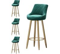 DZYHFCO Tabouret de bar moderne en velours, tabourets de comptoir élégants pour îlot de cuisine (vert, 65 cm)