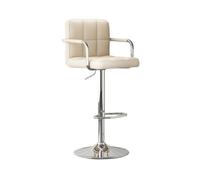 DZYHFCO Tabouret de bar moderne et tendance en cuir PU à dossier haut pour restaurant, café (blanc)