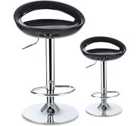 DZYHFCO Tabouret de bar pivotant moderne réglable en hauteur avec base en métal pour cuisine et salle à manger (noir, 60 à 80 cm)