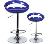 DZYHFCO Tabouret de bar pivotant moderne réglable en hauteur avec base en métal pour cuisine et salle à manger (bleu roi, 39-55 cm)