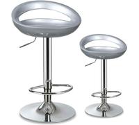 DZYHFCO Tabouret de bar pivotant moderne réglable en hauteur robuste avec base en métal pour cuisine ou salle à manger (gris, 60 à 80 cm)