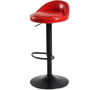 DZYHFCO Tabouret de bar pivotant réglable en hauteur pour cuisine, salle à manger, bistrot avec revêtement en cuir synthétique simple pour salon, petit déjeuner, dîner, conférence (D, base noire)