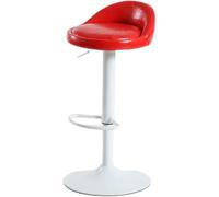 DZYHFCO Tabouret de bar pivotant réglable en hauteur pour cuisine, salle à manger, bistrot avec revêtement en cuir synthétique simple pour salon, petit déjeuner, dîner, conférence (D, base blanche)