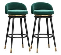 DZYHFCO Tabouret de bar pivotant rembourré en velours avec dossier bas et pieds en métal noir pour cuisine, salon, C, hauteur assise 65 cm