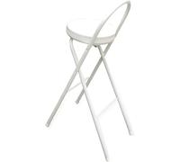 DZYHFCO Tabouret de bar pliable avec dossier - Revêtement en cuir synthétique - Chaise ronde compacte pour cuisine et petit déjeuner (hauteur du siège : 70 cm)