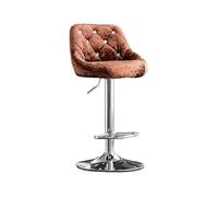 DZYHFCO Tabouret haut à dossier simple 60-80 cm - Chaise pivotante pour la maison et la cuisine - Luxe tendance (marron)