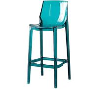 DZYHFCO Tabourets de bar en acrylique de luxe avec dossier haut et simple transparent pour salle à manger, loisirs, dressing, beau, marron (bleu, 75 cm)