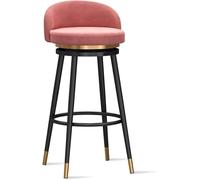 DZYHFCO Tabourets de bar hauts avec dossier et repose-pieds, pivotant à 360°, utilisation multi-scénarios (rose, pieds noirs, 75 cm)