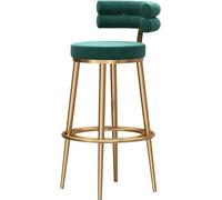 DZYHFCO Tabourets de bar modernes avec dossier en velours, tabouret de bar en métal doré 1 pièce, chaises de petit-déjeuner, côté pour cuisine, salle à manger, fête 65 cm (doré, 65 cm)