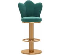 DZYHFCO Tabourets de bar pivotants à 360° - Hauts et résistants - Hauteur réglable - Élévateur à vis, dossier papillon et pieds épais (vert, 65-80 cm)