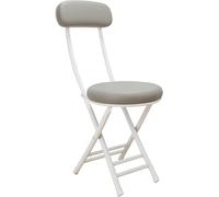 DZYHFCO Tabourets de bar pliables en polyuréthane portables avec dossier rembourré et siège rembourré, charge de 150 kg, beau (gris)