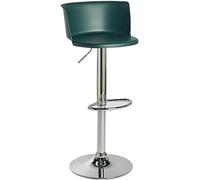 DZYHFCO Tabourets de bar réglables, pivotants à 360 degrés, hauteur de comptoir avec dossier, chaises de pub en cuir synthétique et acier pour cuisine (vert foncé)