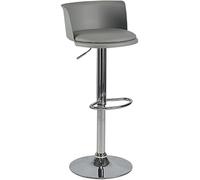 DZYHFCO Tabourets de bar réglables, pivotants à 360 degrés, hauteur de comptoir avec dossier, chaises de pub en cuir synthétique et acier pour cuisine (gris A)