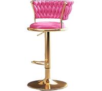 DZYHFCO Tabourets de comptoir européens de luxe pivotants en velours avec dos tissé - Repose-pieds de cuisine moderne pour café, pub - Hauteur réglable (F)