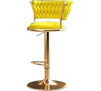 DZYHFCO Tabourets de comptoir européens de luxe pivotants en velours avec dos tissé - Repose-pieds de cuisine moderne pour café, pub - Hauteur réglable (G)