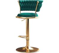 DZYHFCO Tabourets de comptoir européens de luxe pivotants en velours avec dos tissé - Repose-pieds de cuisine moderne pour café, pub - Hauteur réglable (E)