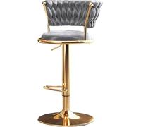 DZYHFCO Tabourets de comptoir européens de luxe pivotants en velours avec dos tissé - Repose-pieds moderne pour cuisine, bar, café, pub - Hauteur réglable (A)