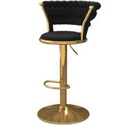 DZYHFCO Tabourets de comptoir européens de luxe pivotants en velours avec dos tissé - Repose-pieds moderne pour cuisine, bar, café, pub - Hauteur réglable (C)