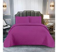 DZYP Boutis Couvre Lit Piquage Dessus de Lit Matelassée Cousue Couvre-lit en Microfibre Réversible Léger Moderne Anthracite Jeté de Lit (Violet,173X228cm)