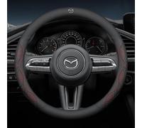 DZYYDS Auto Couvre Volant pour Mazda BT-50 2006-2011,Cuir Microfibre Voiture Volant Caches Housse de Volant avec Auto Logo Emblème Protecteur de Volant Accessoires Decoration Interieur,C1-Red
