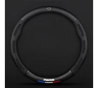 DZYYDS Auto Couvre Volant pour Mazda MX-5 ND,Cuir Microfibre Volant Caches Housse Apporter Logo Emblème Protecteur De Antidérapant Respirant Accessoires Auto Decoration Interieur