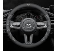 DZYYDS Auto Couvre Volant pour MX-5 RF 2015-2025,Cuir Microfibre Voiture Volant Caches Housse de Volant avec Auto Logo Emblème Protecteur de Volant Accessoires Decoration Interieur,A-White