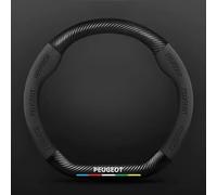 DZYYDS Auto Couvre Volant pour Peugeot 508 RXH,Cuir Microfibre Volant Caches Housse Apporter Logo Emblème Protecteur De Antidérapant Respirant Accessoires Auto Decoration Interieur,D