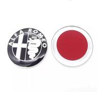 DZYYDS Rechange Emblème Logo Autocollant pour Alfa Romeo Giulietta 2018 2019 2020,Arrondi 74mm Badge Plaquette Sticker Auto Avant Arrière Étiquetage Insigne Decal Voiture Accessoires Extérieurs