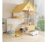 DZZTHSH Grande Cage d'intérieur pour Chat Cage de clôture pour Chat Cage spacieuse pour Chat, Maison clôture avec bac à litière, Cage d'intérieur pour Chat pour 1 à 3 Chats Lapins Chinchillas