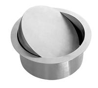 DZZTHSH Poubelle encastrée dans le plan de travail, couvercle de poubelle caché, couvercle rond en acier inoxydable, petite poubelle, convient pour la cuisine et la salle de bain