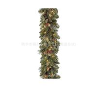 (E,1.8m-30headlights)1.8m Christmas Pine Vine Garland With Red Berries Rattan Home Party Wall Door Decor Christmas Tree Ornaments Xmas Wreath